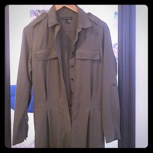 SALE! SILKY MILITARY KHAKI GREEN ROMPER JUMPSUIT